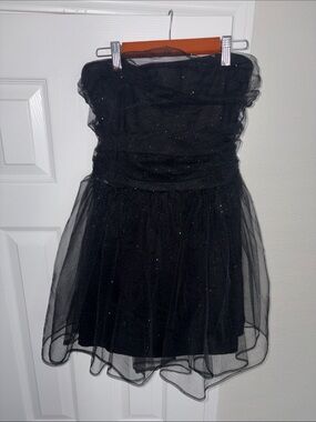 Women’s Black Sparkle Tulle Mini Dress